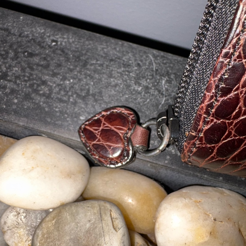 Brighton Brown Croc-Embossed Handbag - Picture 3 of 7